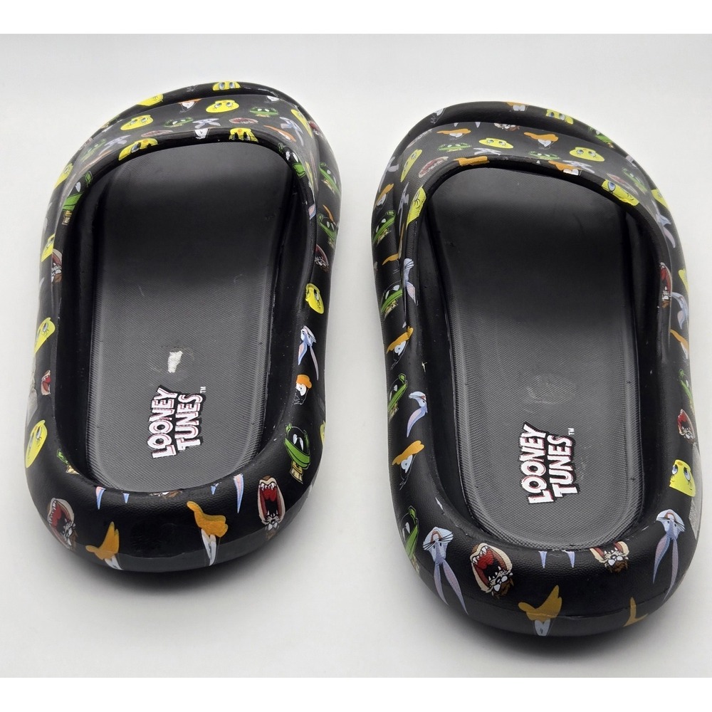 Ground Up Looney Tunes Flip Flops Mens 13‎ Black Cartoon Character Slide Sandals - Picture 5 of 10